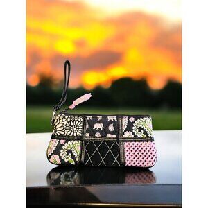 Vera Bradley Ella Pink & Black Patchwork Wristlet